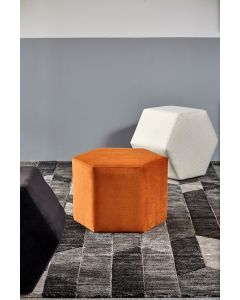 Day Hexagon Footstool - Tangerine