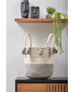 Blake Tassled Cotton Basket