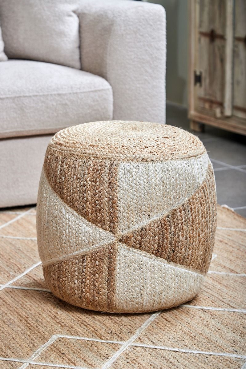 Origami Jute Pouf