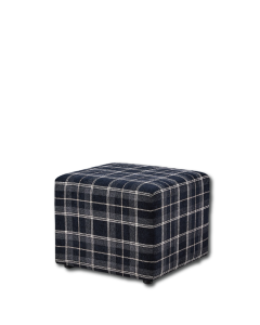 Square Footstool - Black Check