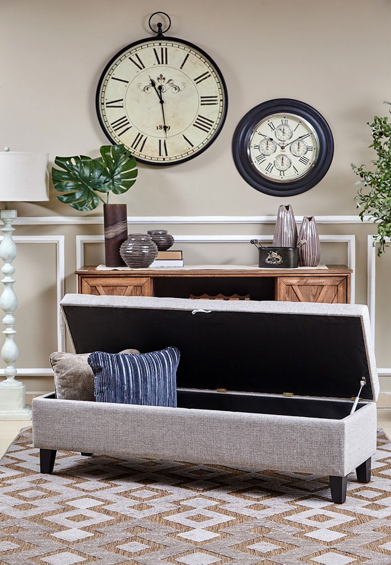 Corbett Storage Bench - Silver