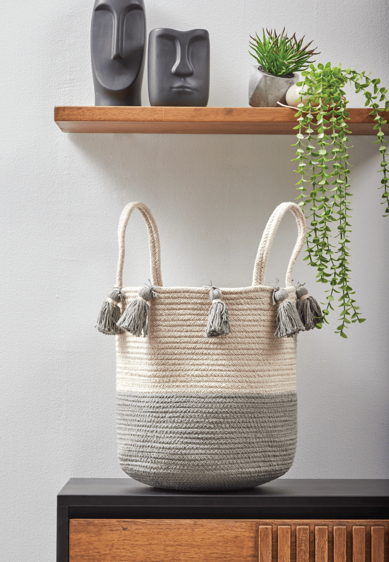 Blake Tassled Cotton Basket