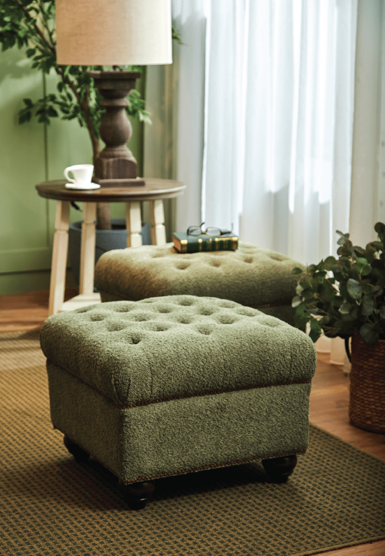 Canio Footstool - Sage Green