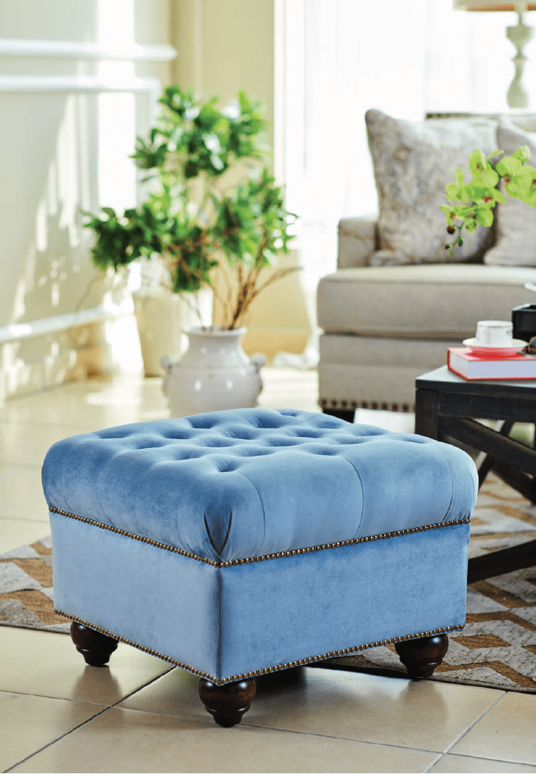 Canio Footstool - Sky Blue