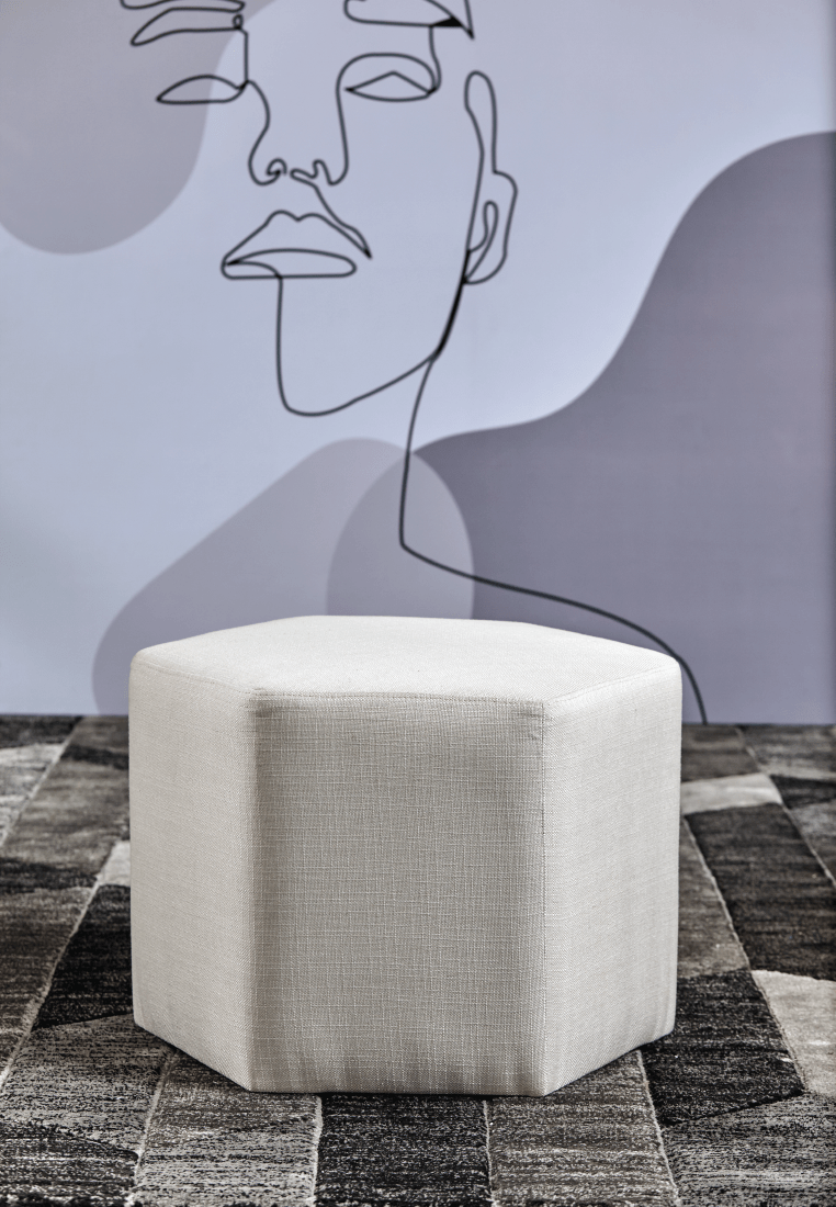 Day Hexagon Footstool - Milk