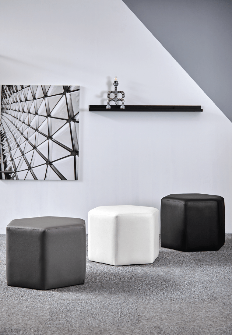 Day Hexagon Footstool - Snow