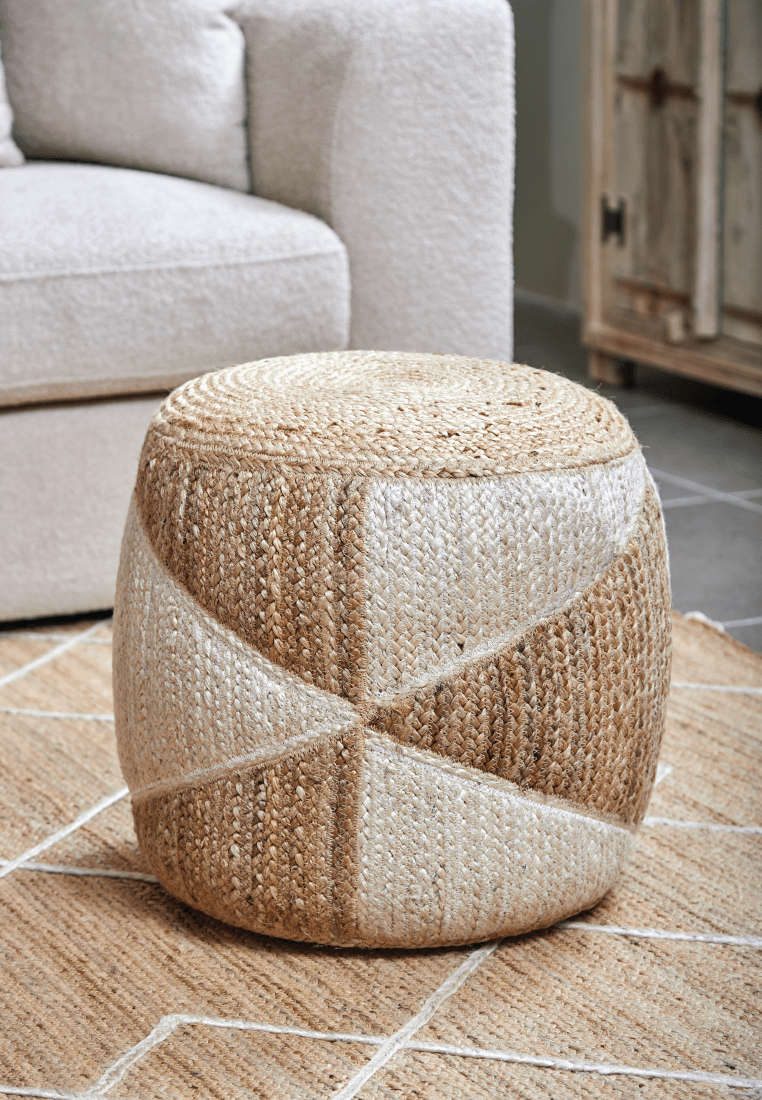 Origami Jute Pouf