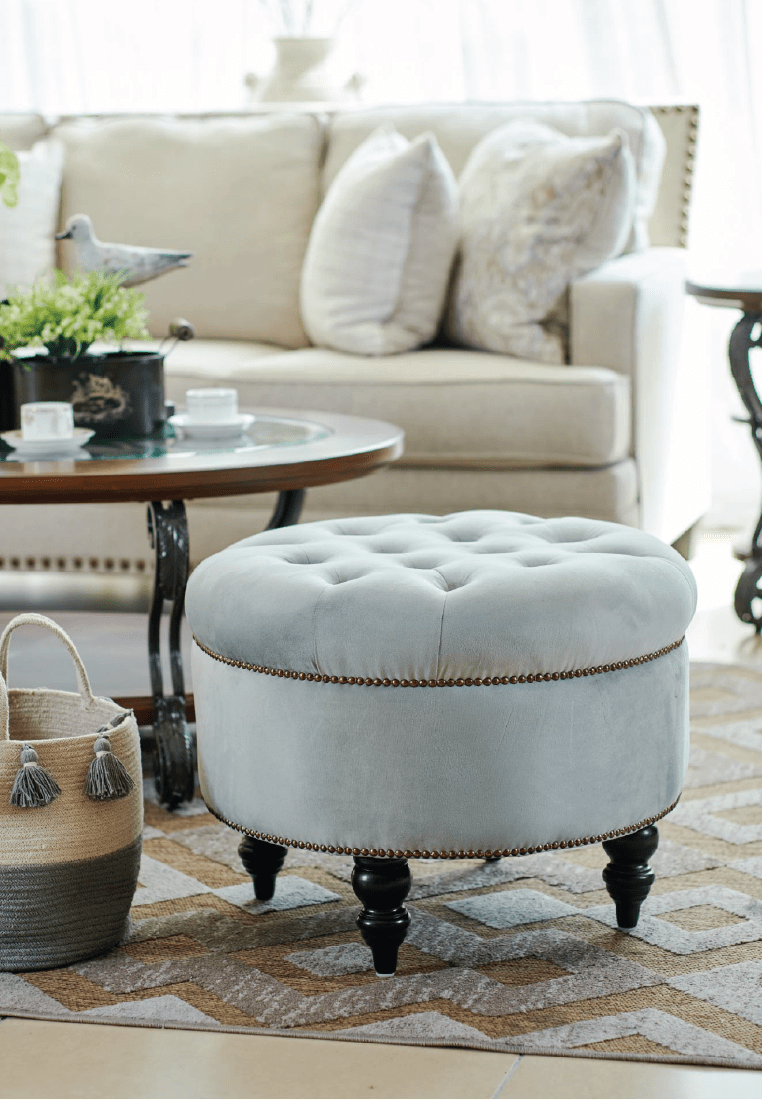 Sera Footstool - Jewel Grey