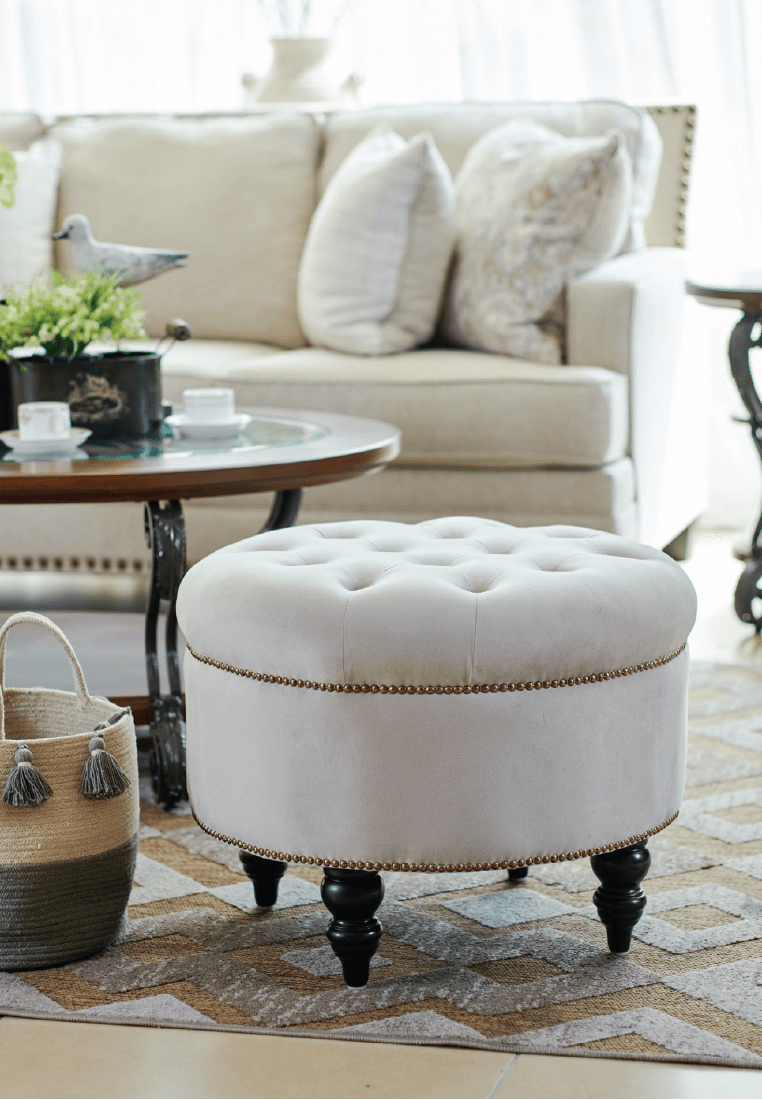Sera Footstool - Silver